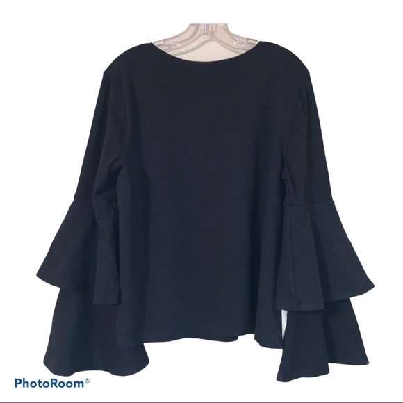 ❌SOLD❌ Anthropology XL Black Tiered Ruffle Top - Picture 5 of 8